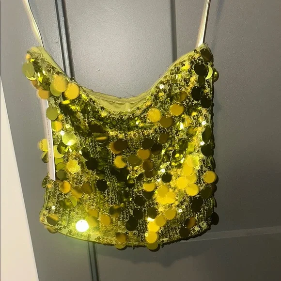 Princess Polly - Green Sequin Top - Picture 3 of 3